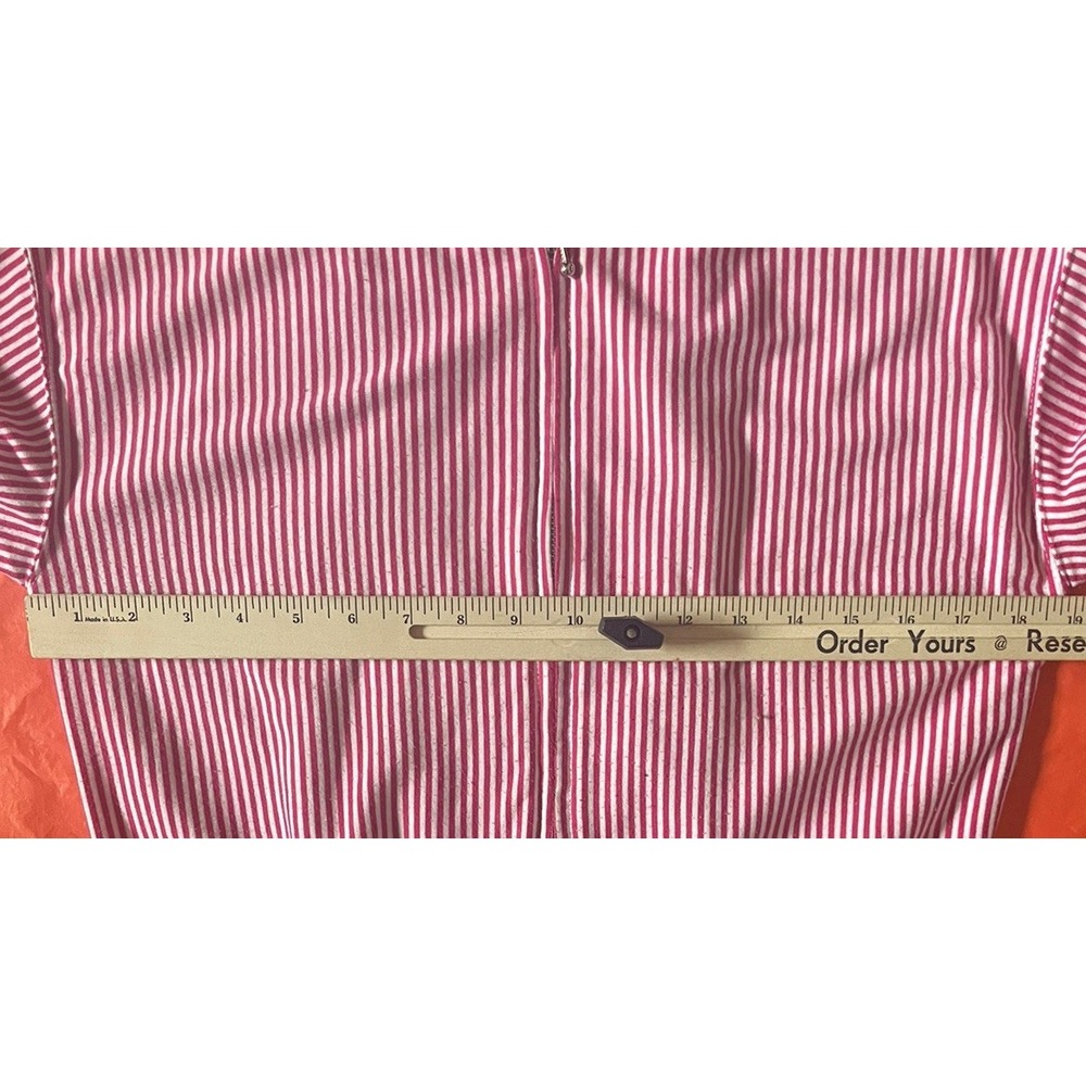 Vintage 80's Women Pink Fuchsia And White Striped Jacket Women's Size Small Zip - Picture 4 of 5